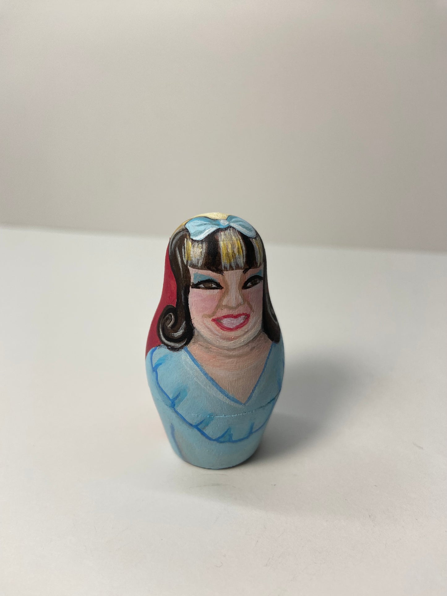 Hand-Painted Wooden Nesting Doll Set – Cult Cinema & Drag-Inspired Art – One-of-a-Kind Collectible - Mini Set