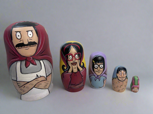 Hand-Painted Bob’s Burgers Nesting Dolls – One-of-a-Kind Collectible - Premium Set