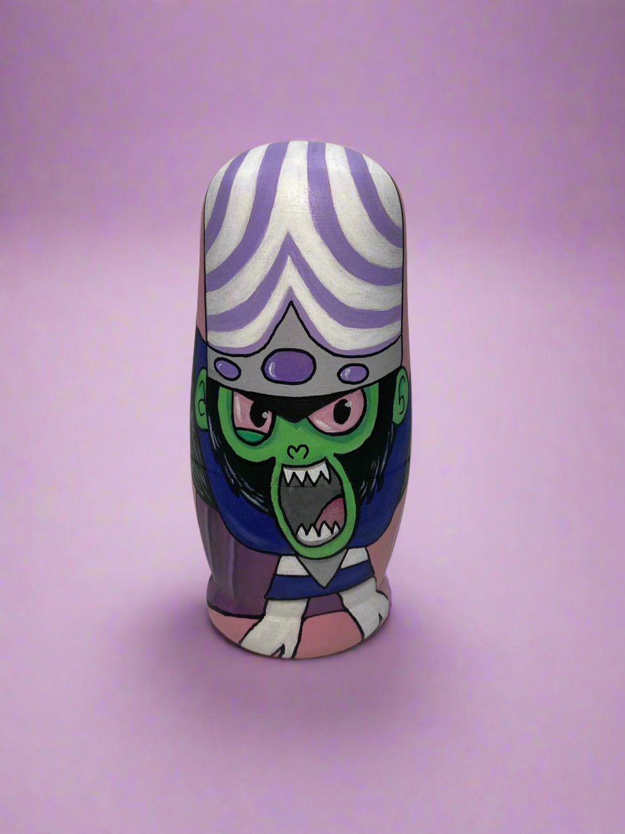 Hand-Painted Powerpuff Girls Villains Nesting Dolls β One-of-a-Kind Collectible Set