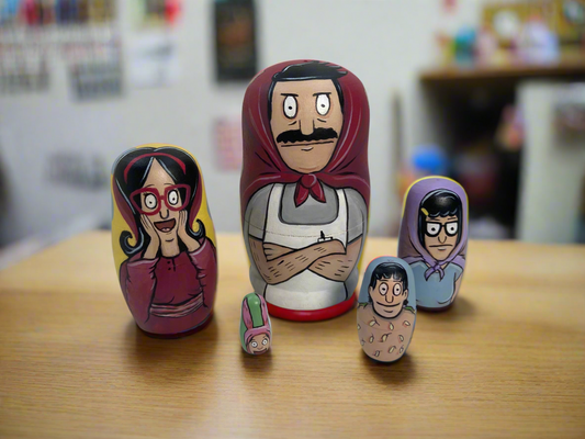 Hand-Painted Bob’s Burgers Nesting Dolls – One-of-a-Kind Collectible - Premium Set