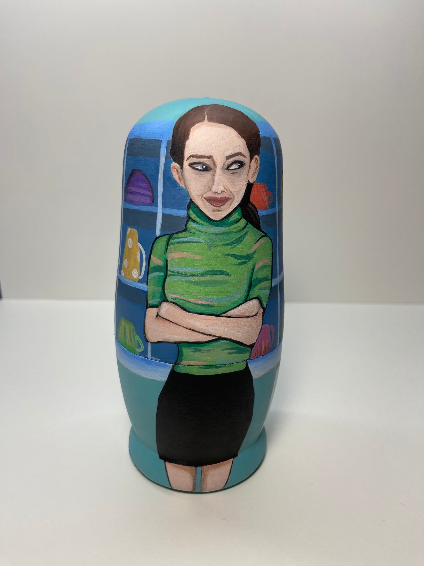 Gilmore Girls Hand-Painted Wooden Nesting Doll Set – Quirky TV-Inspired Pop Culture Collectible - Premium Set