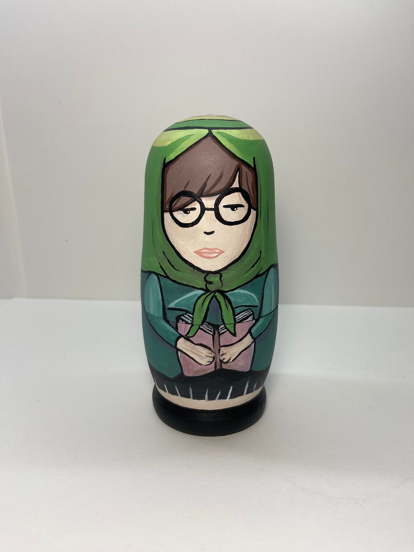 Hand-Painted Wooden Nesting Doll Set – Quirky Cartoon-Inspired Pop Culture Collectible - Premium Set