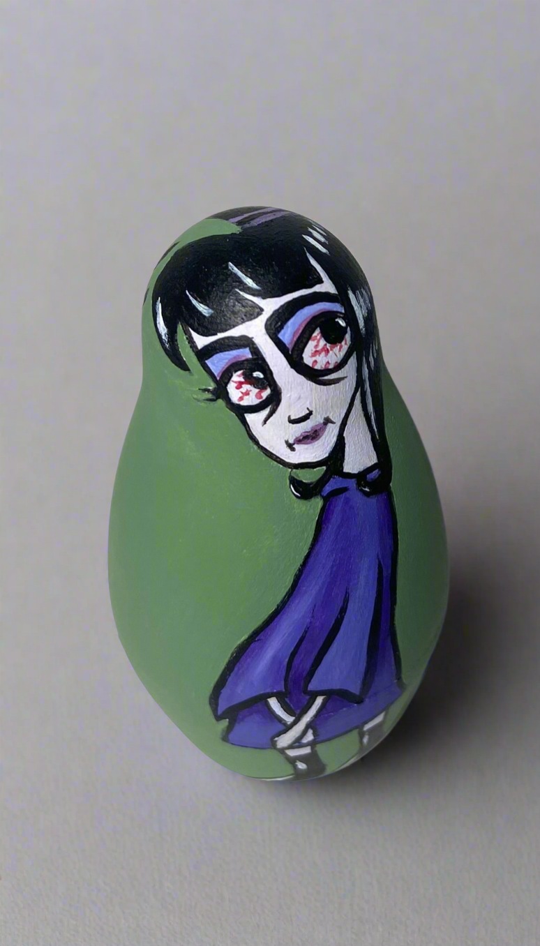 Hand-Painted Beetlejuice Cartoon Character Nesting Dolls – One-of-a-Kind Collectible - Mini Set