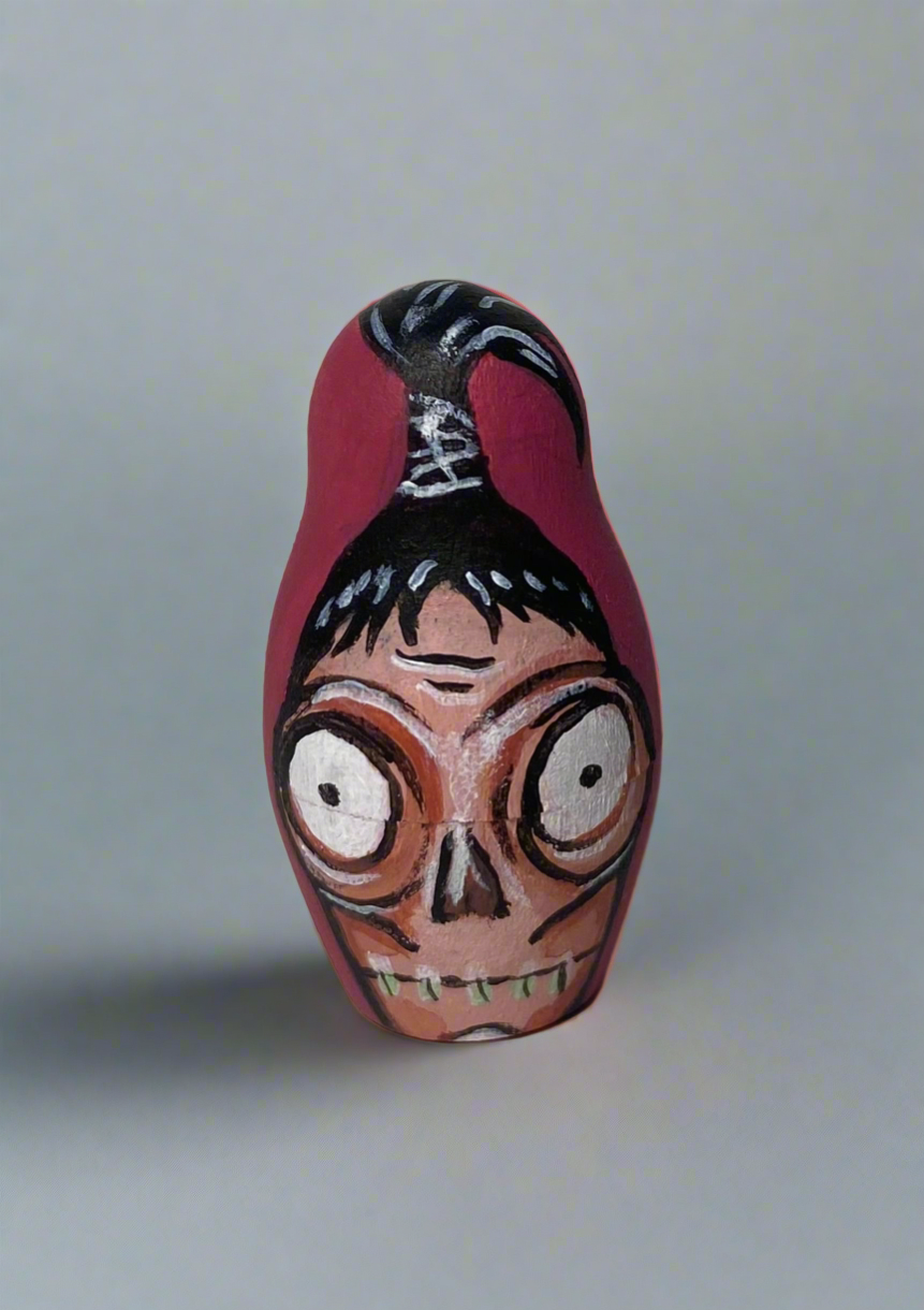 Hand-Painted Beetlejuice Cartoon Character Nesting Dolls – One-of-a-Kind Collectible - Mini Set