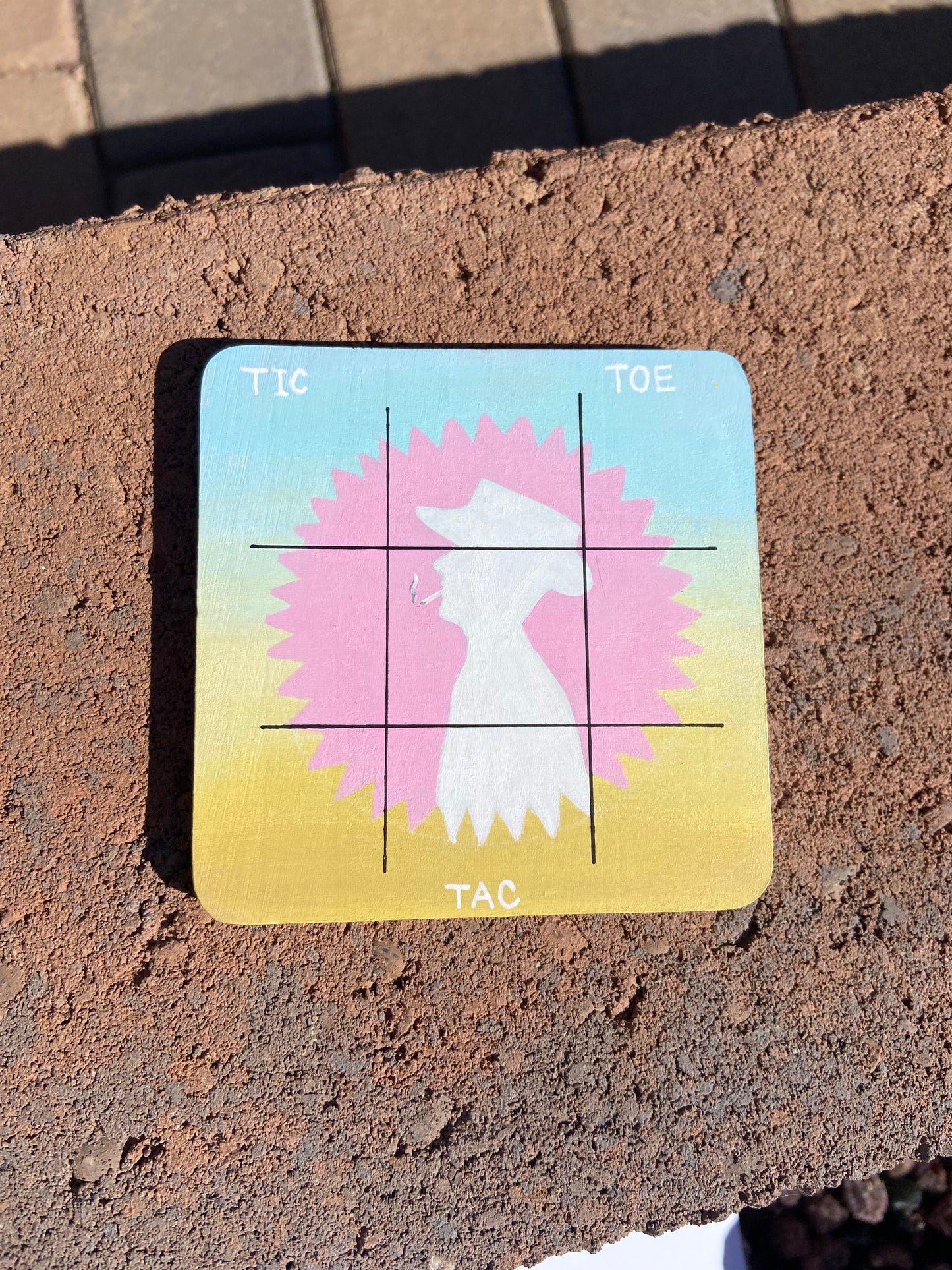 Barbenheimer Tic Tac Toe — Barbie vs Oppenheimer Hand-Painted Game