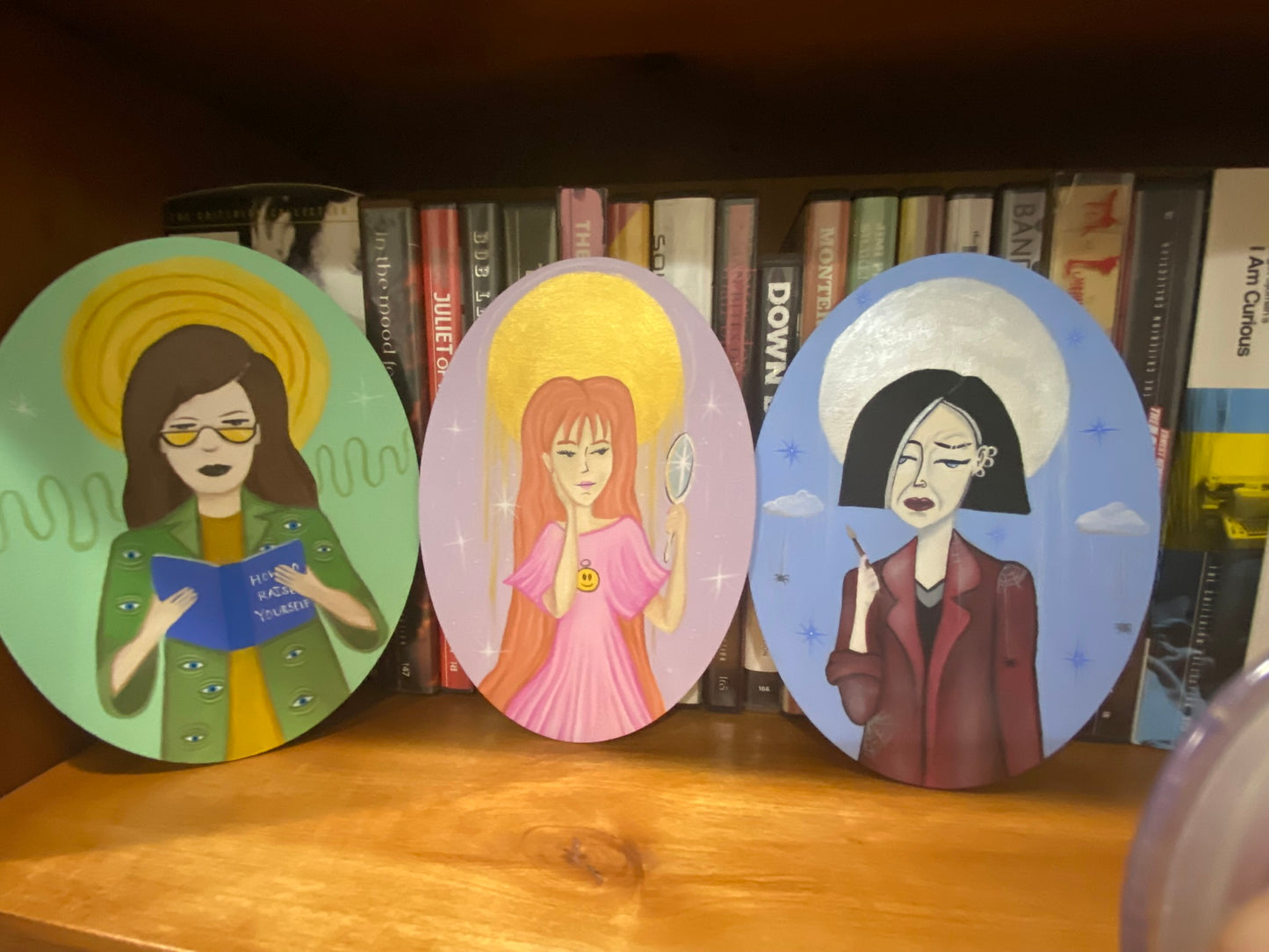 Sick Sad Goddesses Triptych | Hand-Painted Daria-Inspired Wall Art | The Maiden, The Mother, The Crone